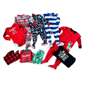 Carter's + 9-Piece Christmas/Holiday Pajama and Clothing Bundle, Size 18 Months